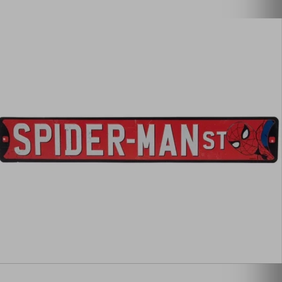 GUC, MARVEL SPIDER-MAN Metal St Sign - Picture 1 of 7